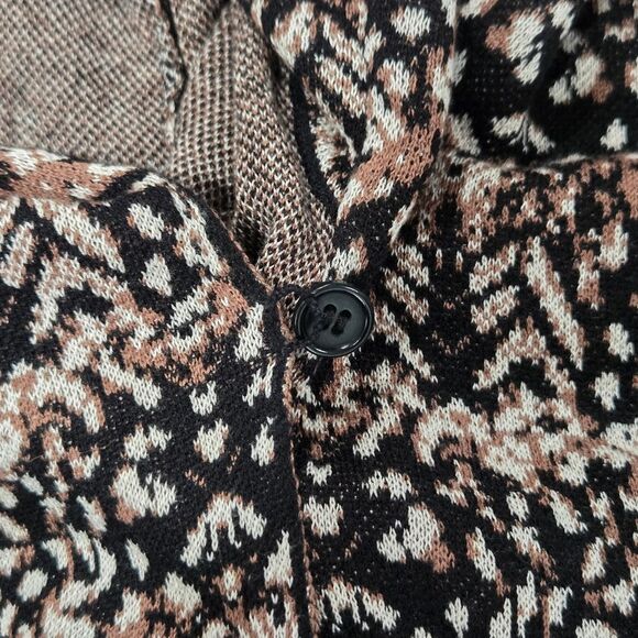 BCBGMaxazria Black and Tan Patterned Sweater Jacket - Picture 5 of 9